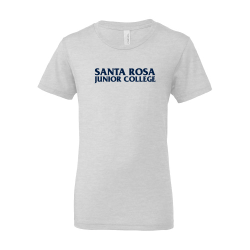  Bella + Canvas Youth Ash Grey Jersey T Shirt - Santa Rosa Junior College Wordmark