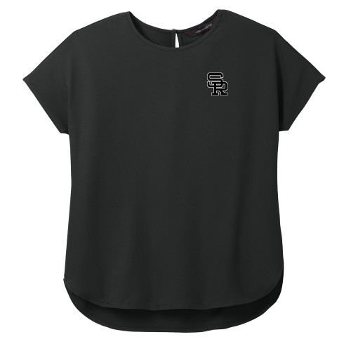  Mercer + Mettle Womens Black Stretch Crepe Crew - SR Lockup