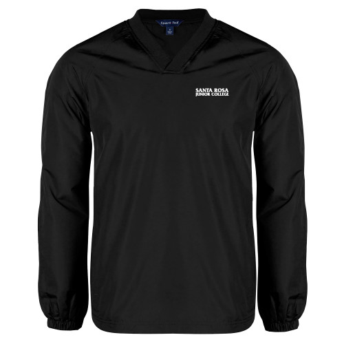  Black V Neck Raglan Windshirt - Santa Rosa Junior College Wordmark