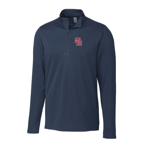  C&B Dark Navy Clique Ice Pique Half Zip - SR Lockup