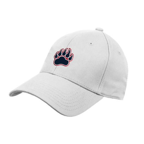  White Structured Adjustable Pro Style Hat - Bearcub Paw