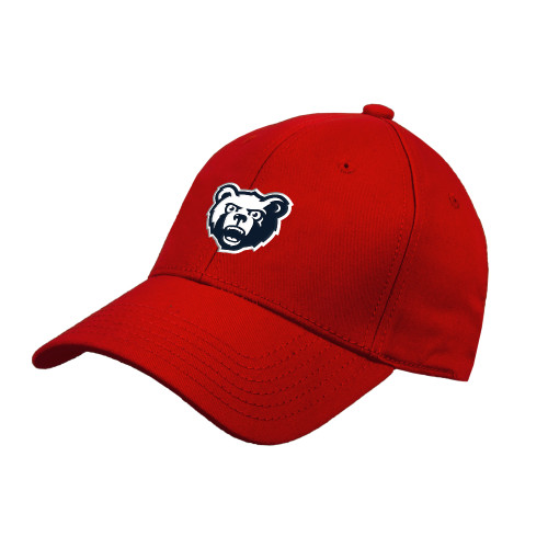  Red Structured Adjustable Pro Style Hat - Bearcub Head