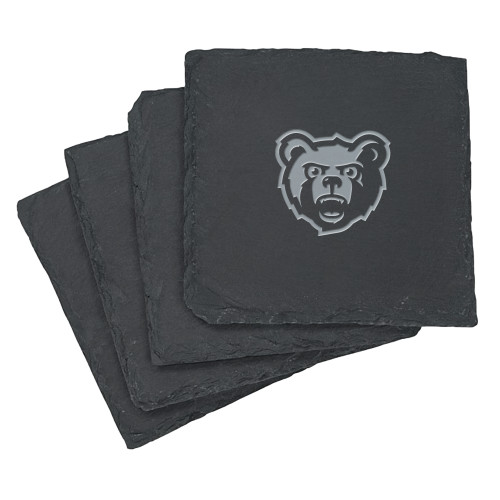 Slate Coaster Set - Bearcub Head Engraved