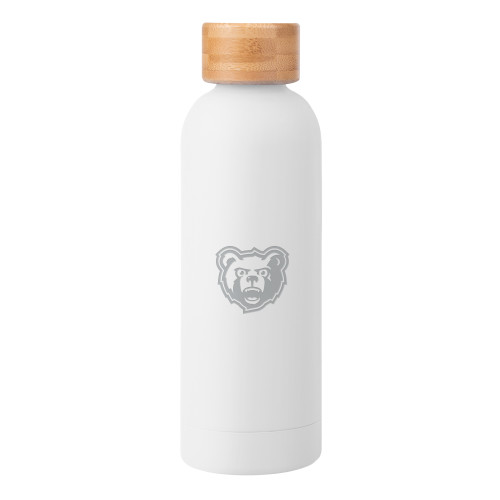  Blair White Stainless Steel Bottle w/ Bamboo Lid 17 oz - Bearcub Head Engraved