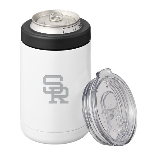  2 in 1 White Can Cooler Tumbler 12oz - SR Lockup Engraved