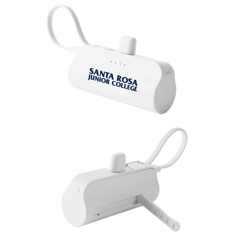  Sidekick White 4500 mAh Power Bank - Santa Rosa Junior College Wordmark
