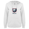 Thumbnail image for  ENZA Womens White V Notch Raw Edge Fleece Hoodie
