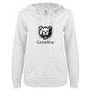 Thumbnail image for  ENZA Womens White V Notch Raw Edge Fleece Hoodie