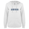 Thumbnail image for  ENZA Womens White V Notch Raw Edge Fleece Hoodie