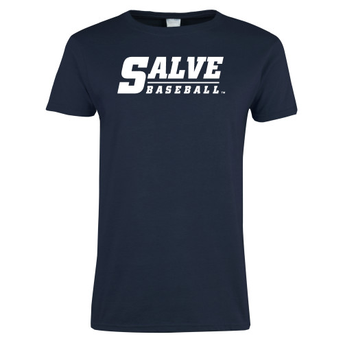  Womens Navy Short Sleeve Tee - Baseball