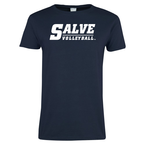 Womens Navy Short Sleeve Tee - Volleyball
