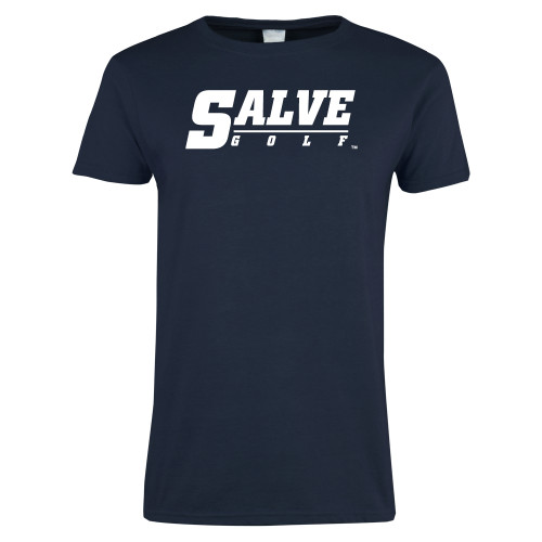  Womens Navy Short Sleeve Tee - Salve - Golf