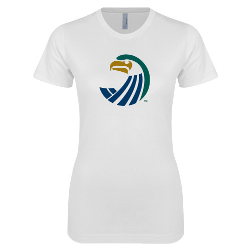  Next Level Womens White Boyfriend Tee - Athletics Icon