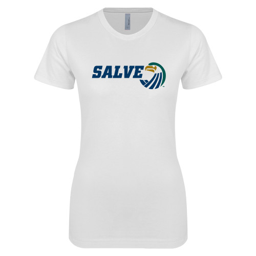  Next Level Womens White Boyfriend Tee - Salve w/ Icon