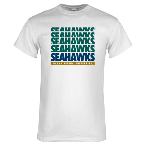  White T Shirt - Seahawks Repeating