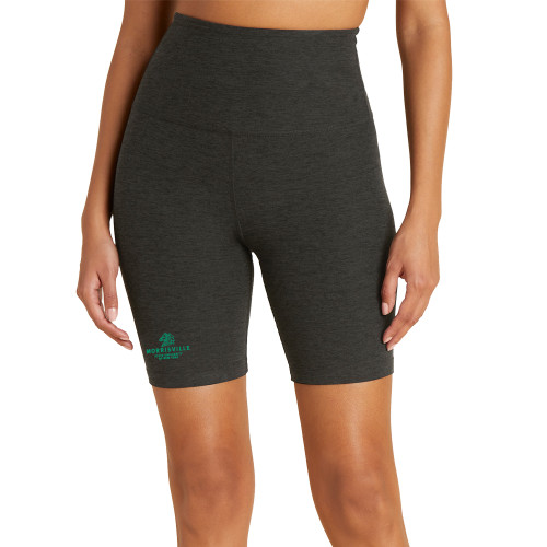  Beyond Yoga Womens Darkest Night Spacedye Keep Pace Biker Short  - Mustang and Formal Wordmark