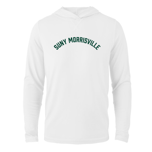  White Long Sleeve Hooded Tee - Arched SUNY Morisville