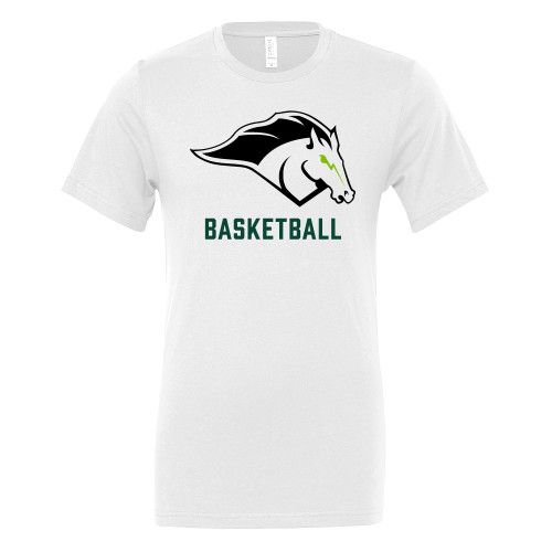  Bella + Canvas White Jersey Cotton T Shirt - Basketball