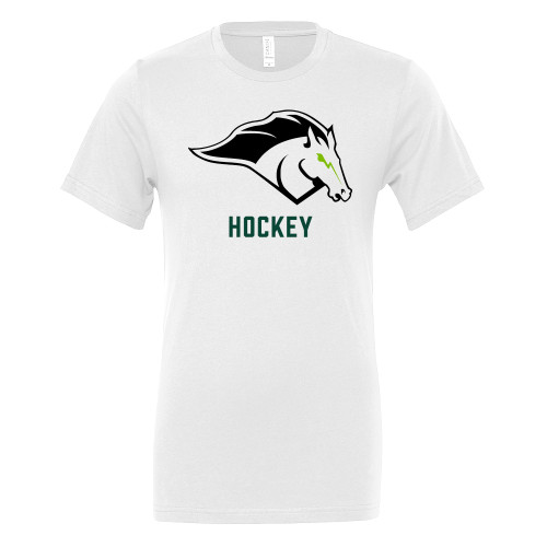  Bella + Canvas White Jersey Cotton T Shirt - Hockey