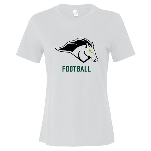  Bella + Canvas Womens White Relaxed Cotton T Shirt - Football