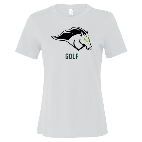  Bella + Canvas Womens White Relaxed Cotton T Shirt - Golf