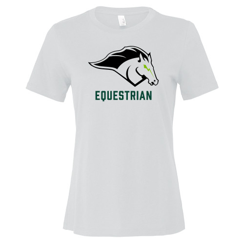  Bella + Canvas Womens White Relaxed Cotton T Shirt - Equestrian