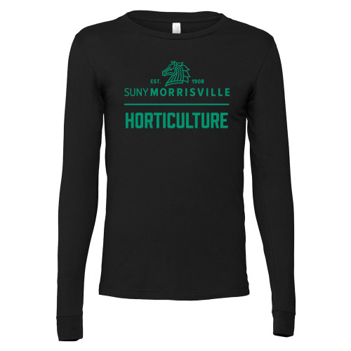  Bella + Canvas Black Jersey Cotton Long Sleeve T Shirt - Horticulture