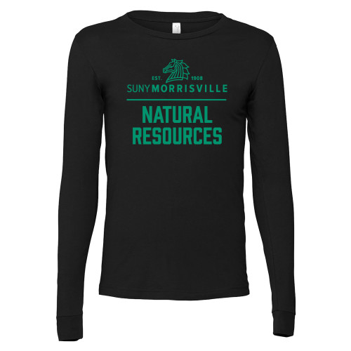  Bella + Canvas Black Jersey Cotton Long Sleeve T Shirt - Natural Resources