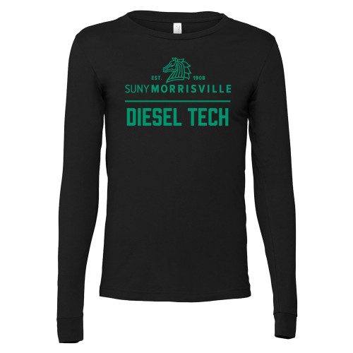  Bella + Canvas Black Jersey Cotton Long Sleeve T Shirt - Diesel Tech