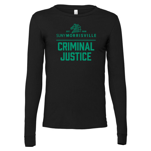  Bella + Canvas Black Jersey Cotton Long Sleeve T Shirt - Criminal Justice