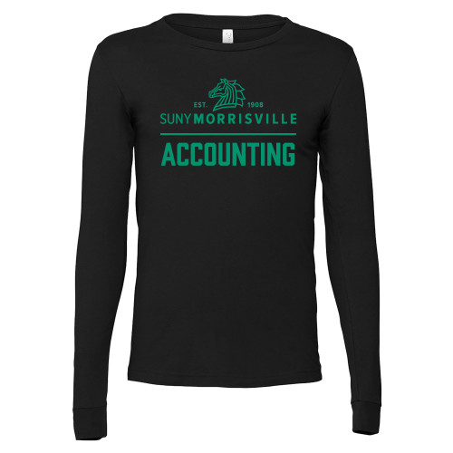  Bella + Canvas Black Jersey Cotton Long Sleeve T Shirt - Accounting