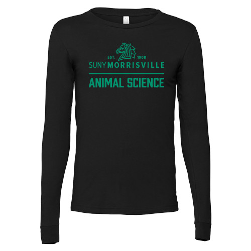  Bella + Canvas Black Jersey Cotton Long Sleeve T Shirt - Animal Science