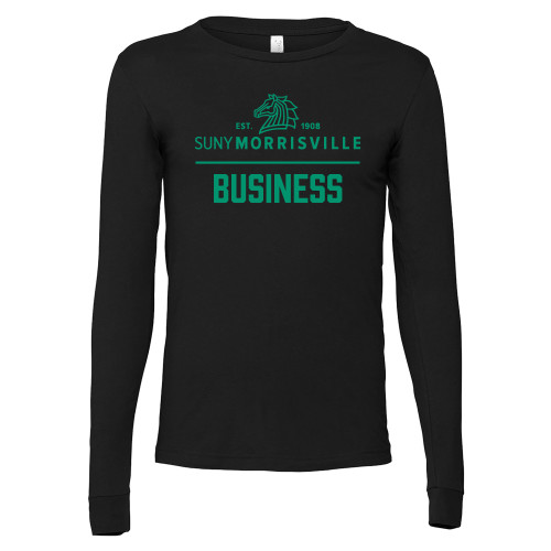  Bella + Canvas Black Jersey Cotton Long Sleeve T Shirt - Business Administration