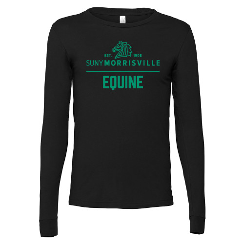  Bella + Canvas Black Jersey Cotton Long Sleeve T Shirt - Equine