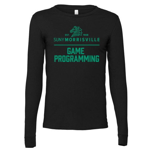  Bella + Canvas Black Jersey Cotton Long Sleeve T Shirt - Game Programming