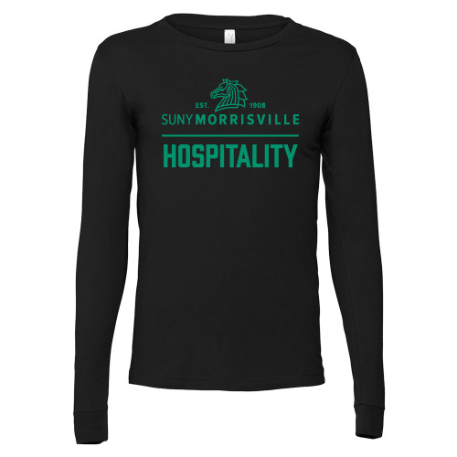  Bella + Canvas Black Jersey Cotton Long Sleeve T Shirt - Hospitality