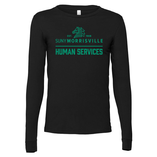  Bella + Canvas Black Jersey Cotton Long Sleeve T Shirt - Human Services