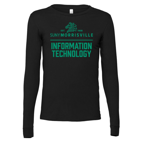  Bella + Canvas Black Jersey Cotton Long Sleeve T Shirt - Information Technology