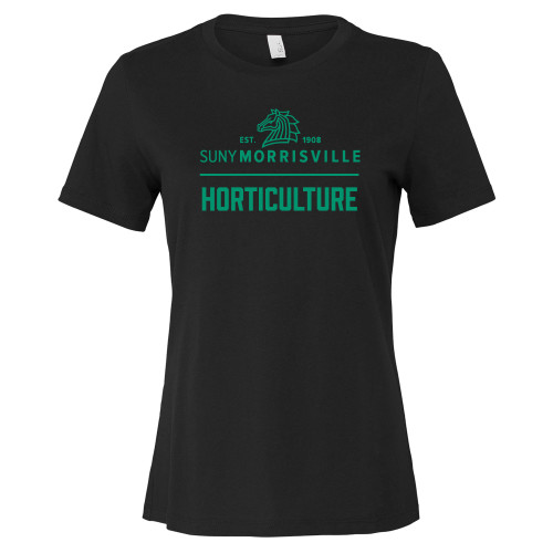  Bella + Canvas Womens Black Relaxed Cotton T Shirt - Horticulture