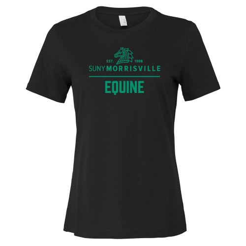  Bella + Canvas Womens Black Relaxed Cotton T Shirt - Equine