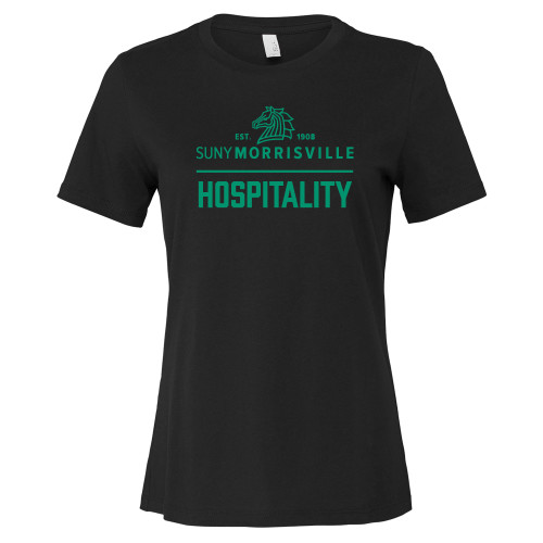  Bella + Canvas Womens Black Relaxed Cotton T Shirt - Hospitality