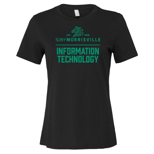  Bella + Canvas Womens Black Relaxed Cotton T Shirt - Information Technology