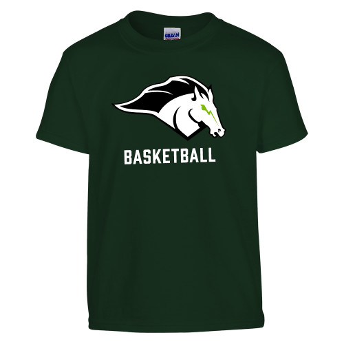  Youth Dark Green T Shirt - Basketball