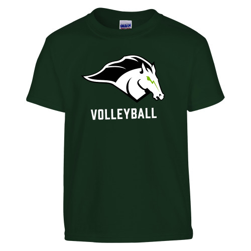  Youth Dark Green T Shirt - Volleyball