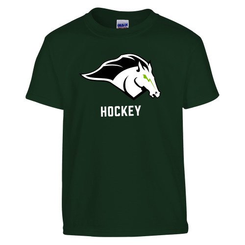  Youth Dark Green T Shirt - Hockey