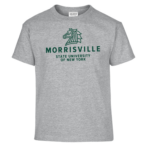  Youth Grey T Shirt - Mustang and Formal Wordmark