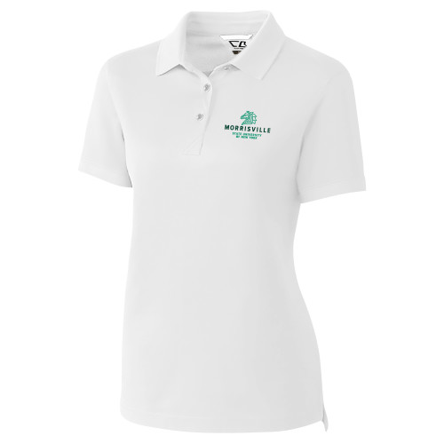  C&B Womens White Advantage Polo - Mustang and Formal Wordmark