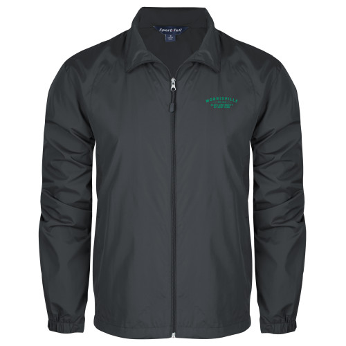  Charcoal Full Zip Wind Jacket - Arching Wordmark