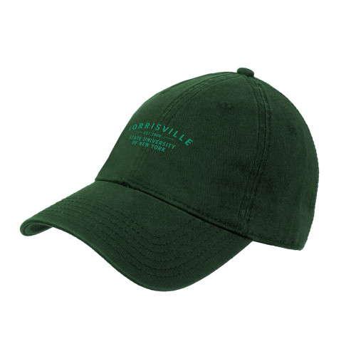  Dark Green Unstructured Adjustable Low Profile Hat - Arching Wordmark