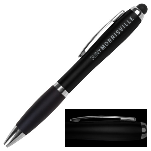  LIGHT UP LOGO Black Stylus Pen - Simplified Wordmark Engraved
